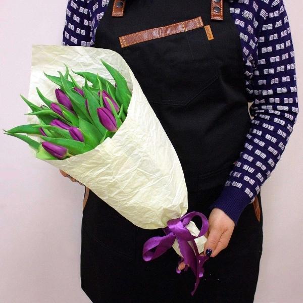 Фиолетовый тюльпан 15 шт код  116415